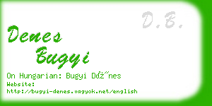 denes bugyi business card